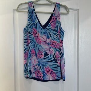 Lilly Pulitzer Reversible Florin Top. Mr. Peacock Blue. Size M.  EUC